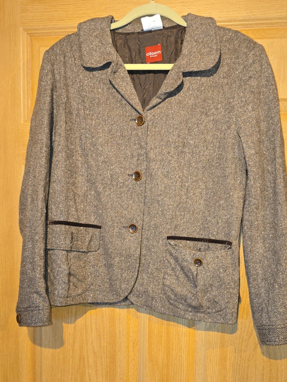 Olsen Brown Tweed Blazer Jacket